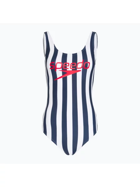 Speedo Ice Cream U-Back дамски бански костюм от една част син/бял бяло