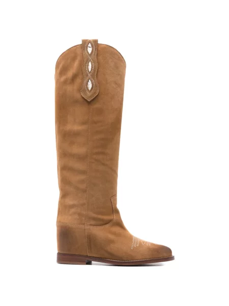 Botine Via Roma 15 cu broderie maro