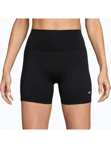 Шорти Nike One High-Waisted Biker 5" black/white білі
