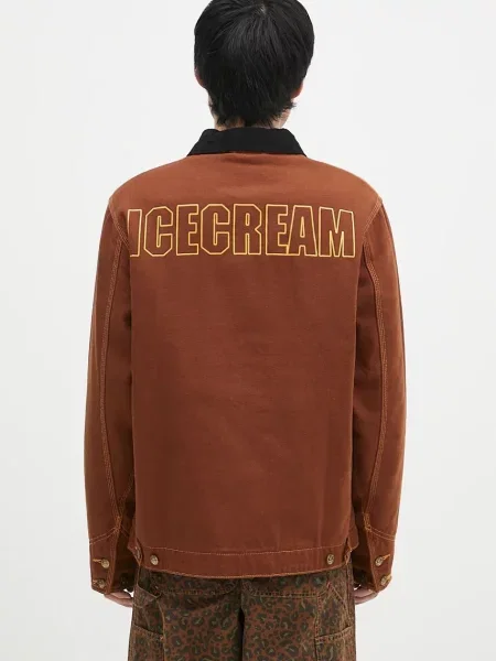 ICECREAM kurtka koszulowa Canvas Lined Work brązowa