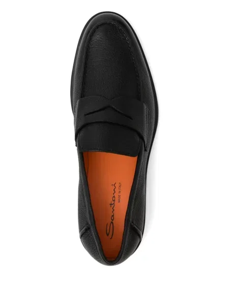Pantofi loafer Santoni din piele negru