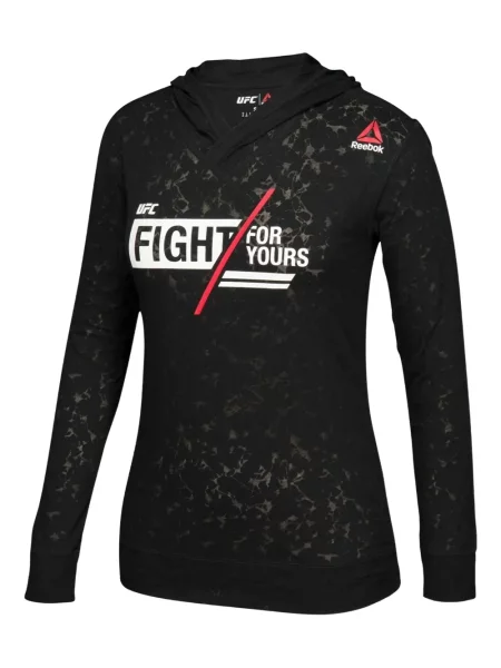 Hanorac cu glugă Reebok lung negru