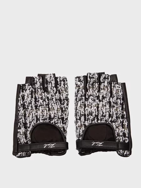 Кожаные перчатки Karl Lagerfeld черные