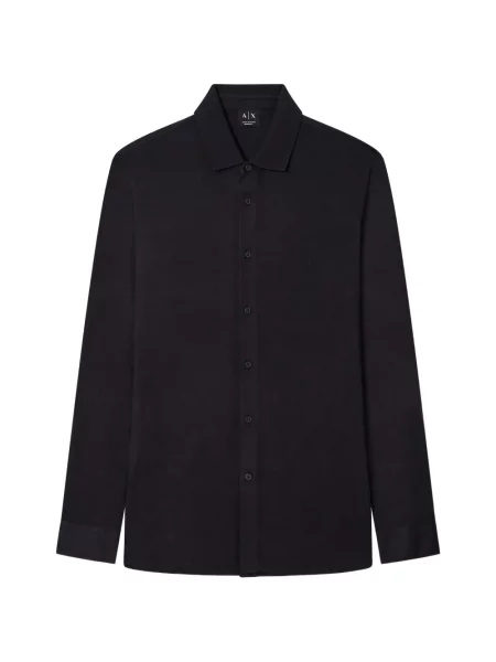 Lung cămașă Armani Exchange cu broderie albastru