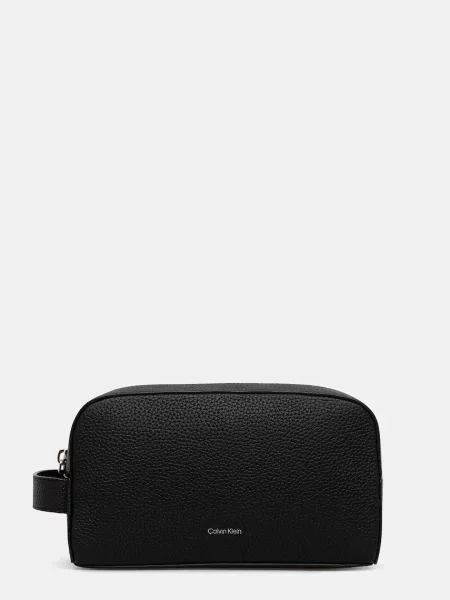 Pungă cosmetică Calvin Klein din piele negru