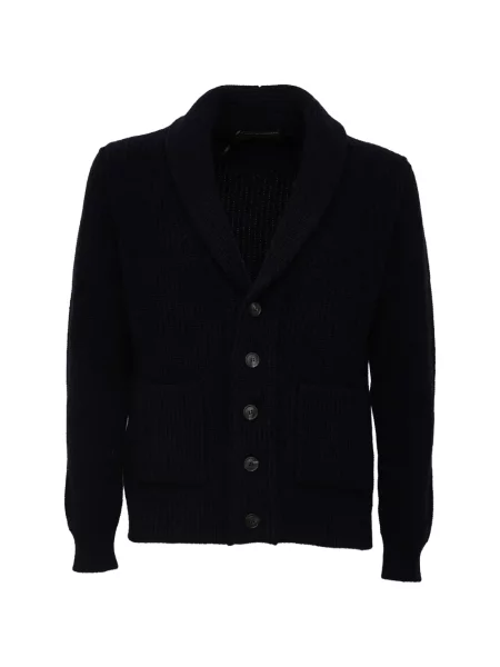 Gulerat cardigan Filippo De Laurentiis tricotate albastru