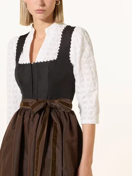 Kinga Mathe Sukienka Bawarska Żakardowa Tiara schwarz czarna