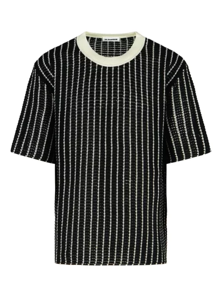 Tricou Jil Sander cu dungi negru