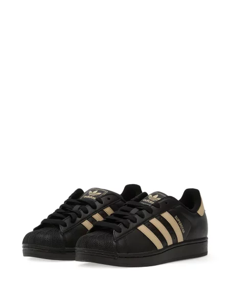 Prugasta majica s kapuljačom Adidas s vezom crna