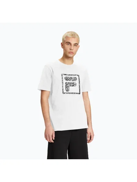 Olcsóbban. Férfi póló FILA Longyan Graphic bright white. Méret: M fehér