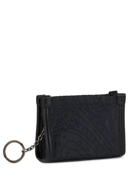 Geantă Etro din piele cu model paisley albastru