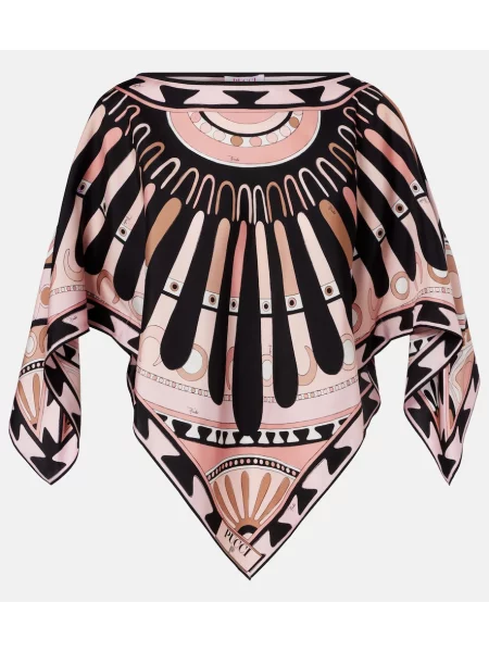 Bluză de mătase Pucci de mătase roz