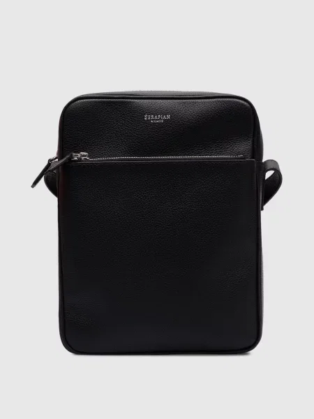 Кожаная сумка Serapian без каблука черная