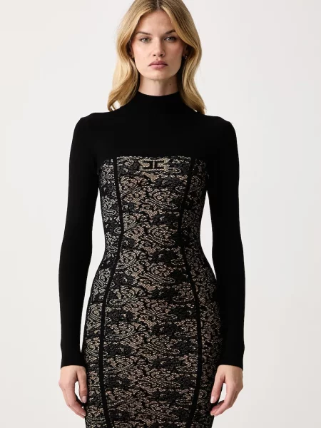 Elisabetta Franchi rochie bodycon cu vâscoză negru