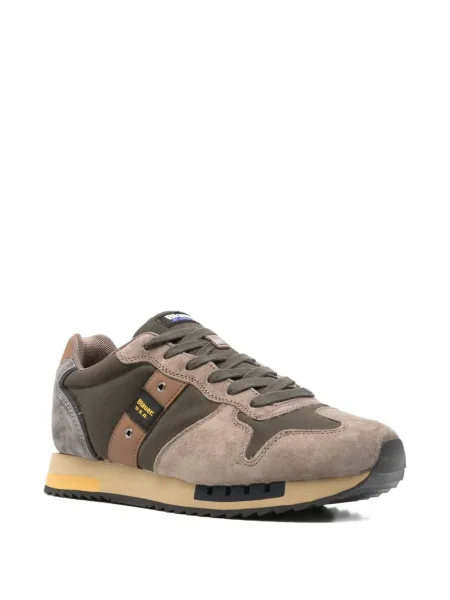 Sneakerși Blauer din piele de căprioară verde