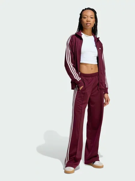 Повседневные переработанный брюки Adidas бордовые