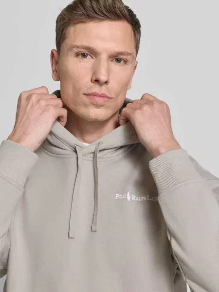 Bluza z kapturem o kroju relaxed fit z wyhaftowanym logo i kieszenią kangurka Polo Ralph Lauren szara
