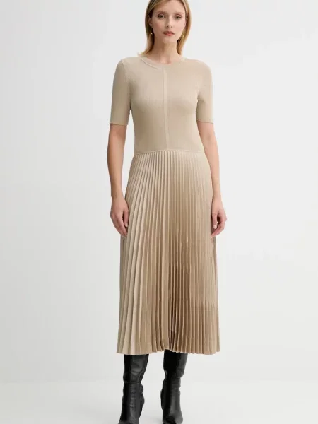 BOSS rochie evazată Fadridi bej