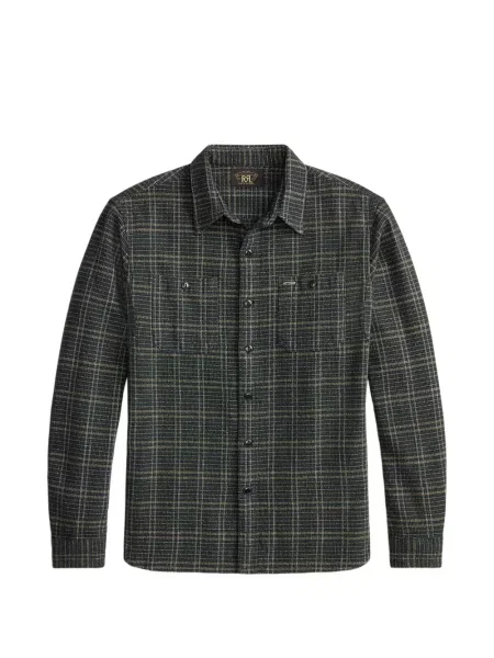 Lung cămașă Ralph Lauren Rrl în carouri albastru