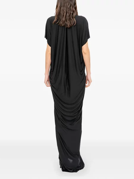 Μάξι φόρεμα Rick Owens Lilies με λαιμόκοψη v ντραπέ μαύρο