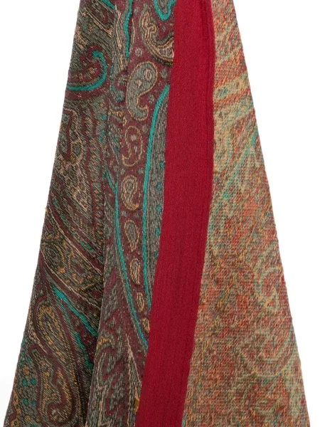 Κασκόλ Etro με κρόσσια paisley καφέ