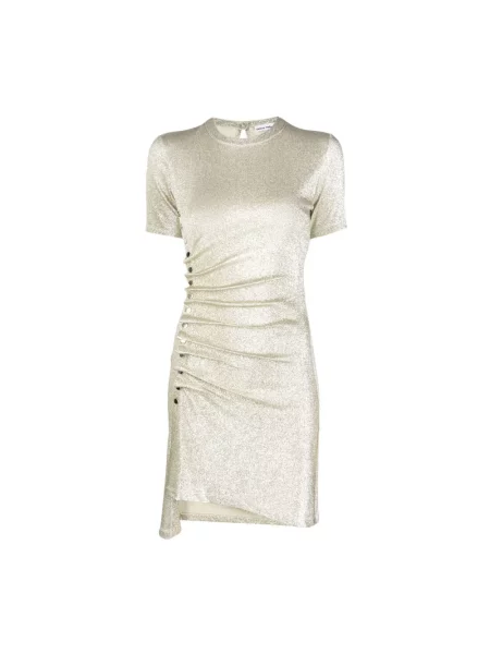 Sukienka Paco Rabanne drapowana żółta