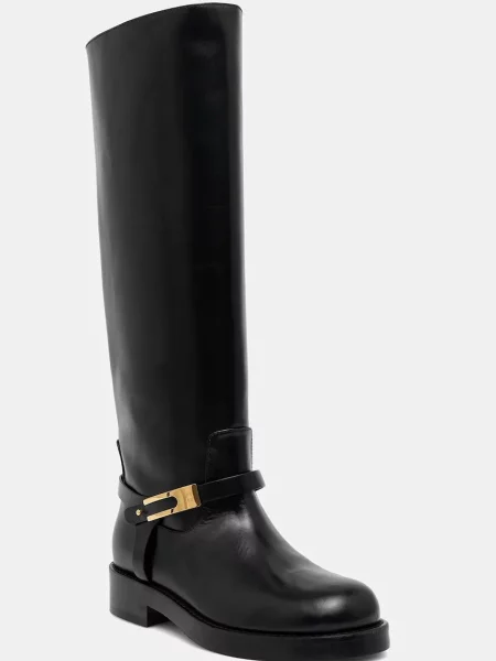 Elisabetta Franchi ghete de piele cu plat negru