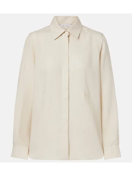 Cămașă Max Mara de in alb