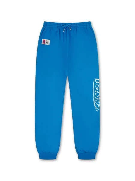 Pantaloni albastru regal alb