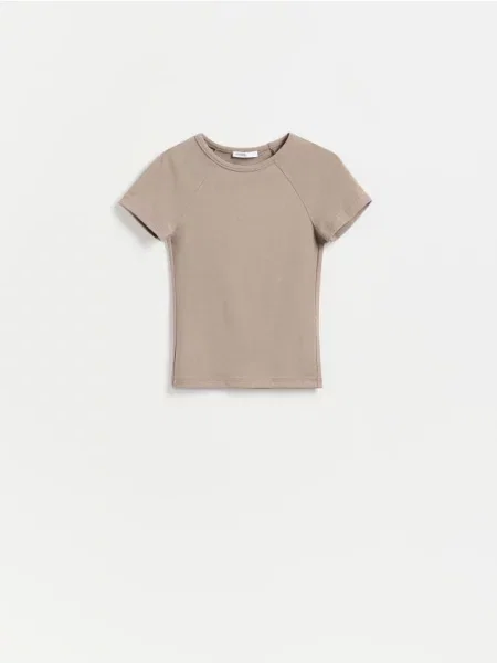 Reserved Tricou cu adaos de cafeniu