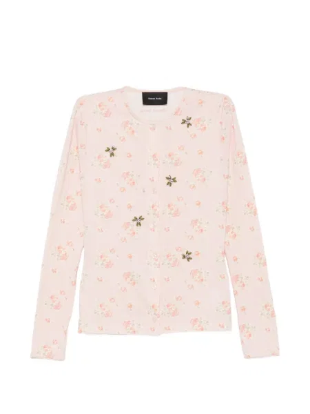 Cardigan Simone Rocha cu model floral cu imagine roz