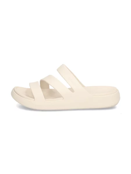 Pantofle Crocs na ramínka béžové