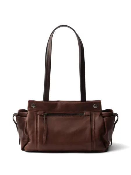 Geantă shopper Prada din piele maro