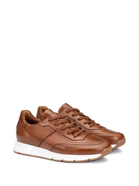 Sneakerși Lloyd cu șireturi din piele maro