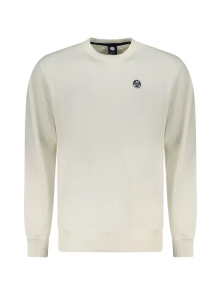 Hanorac crewneck North Sails cu decolteu rotund cu autograf alb