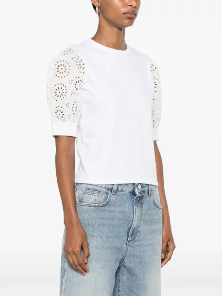 Tricou Frame cu broderie alb