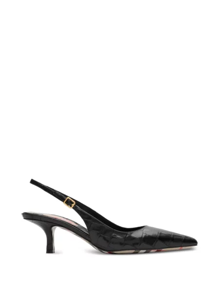 Pantofi cu toc Burberry din piele slingback negru