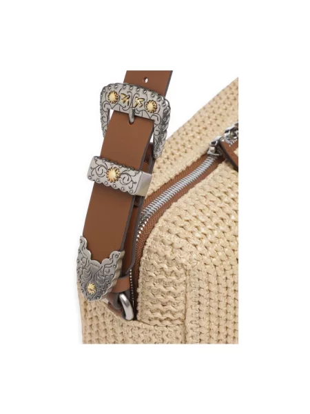 Pinko torebka crossbody pleciona beżowa