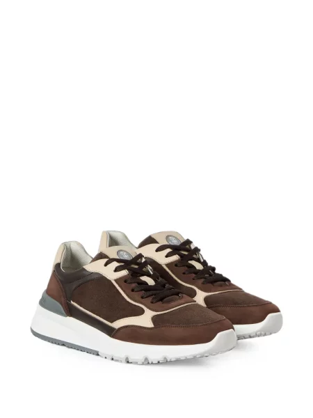 Sneakerși Brunello Cucinelli cu șireturi din dantelă maro