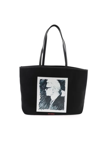 Shopperka Karl Lagerfeld skórzana biznesowa czarna