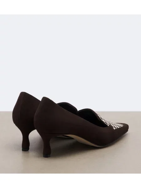 Salonarji Manolo Blahnik iz semiša s pepito rjava
