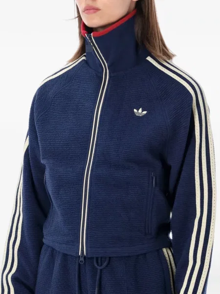 Pantaloni Adidas alergare cu broderie chunky verde