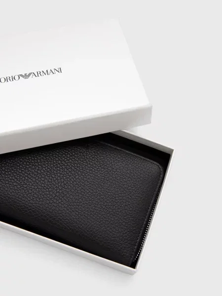 Кожаный кошелек Emporio Armani черный