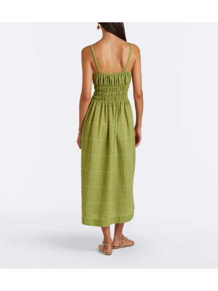 Rochie midi Asceno în carouri verde