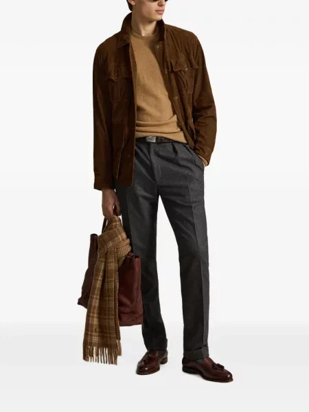 Șosete Polo Ralph Lauren cu broderie în carouri de flanelă verde
