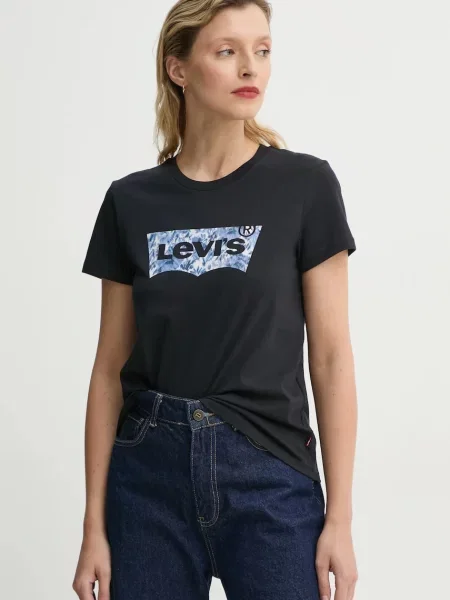 Тениска Levi's THE PERFECT TEE черно