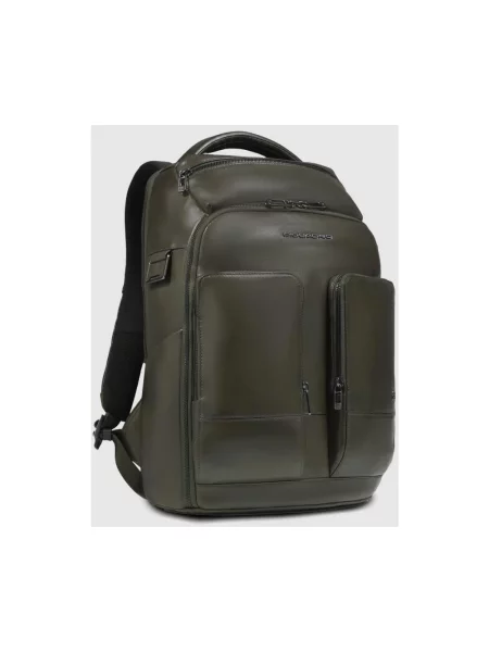 Torba na laptopa Piquadro skórzana zielona