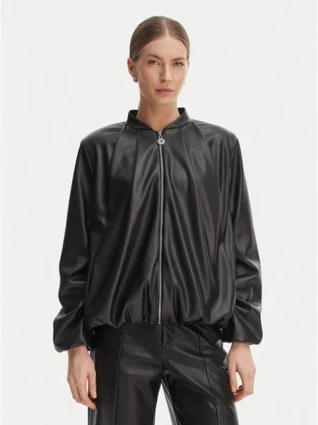 Rinascimento Kurtka z imitacji skóry czarny