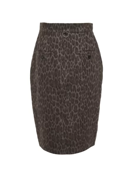 Fustă tip creion Max Mara cu imagine cu model leopard maro