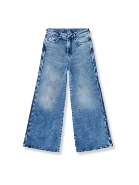 Szerokie jeansy Diesel niebieskie
